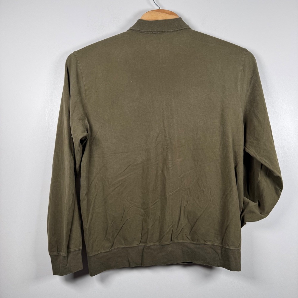 Polo Ralph Lauren Men's XL Full Zip Jacket Olive Green Solid Cotton Blend - Picture 4 of 6